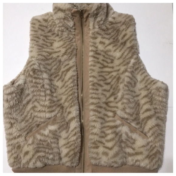 JOU JOU Faux Fur Animal Print Vest Size 2X - Picture 1 of 8